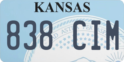 KS license plate 838CIM