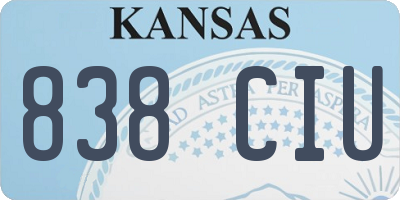 KS license plate 838CIU