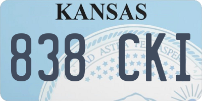 KS license plate 838CKI