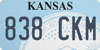 KS license plate 838CKM
