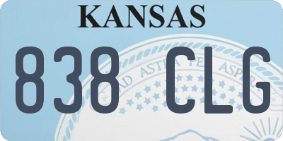 KS license plate 838CLG