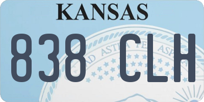 KS license plate 838CLH