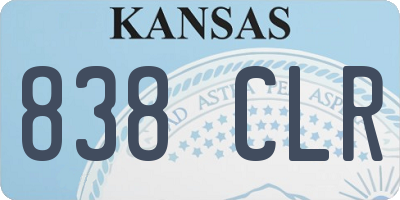 KS license plate 838CLR