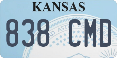 KS license plate 838CMD