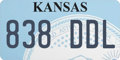 KS license plate 838DDL