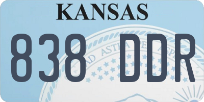 KS license plate 838DDR