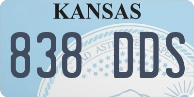 KS license plate 838DDS