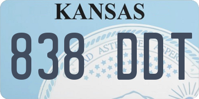 KS license plate 838DDT