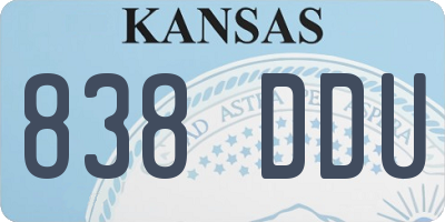 KS license plate 838DDU