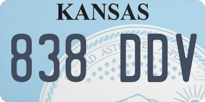 KS license plate 838DDV