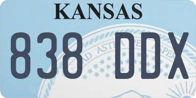 KS license plate 838DDX