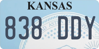 KS license plate 838DDY