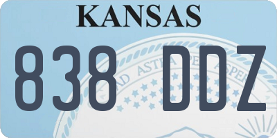 KS license plate 838DDZ