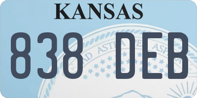 KS license plate 838DEB
