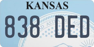 KS license plate 838DED
