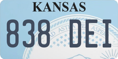 KS license plate 838DEI