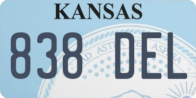 KS license plate 838DEL