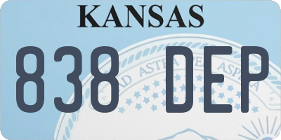 KS license plate 838DEP