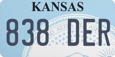 KS license plate 838DER
