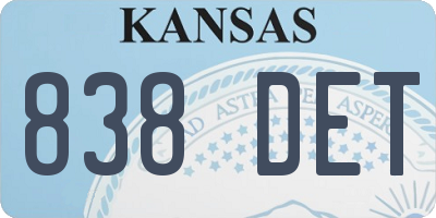 KS license plate 838DET