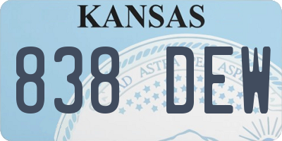 KS license plate 838DEW