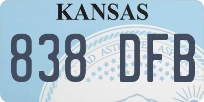 KS license plate 838DFB