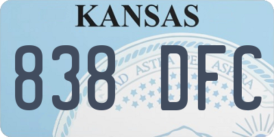 KS license plate 838DFC
