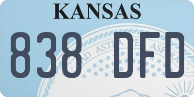 KS license plate 838DFD