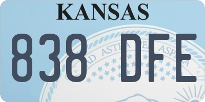 KS license plate 838DFE