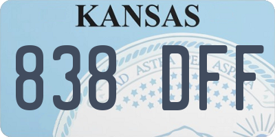 KS license plate 838DFF