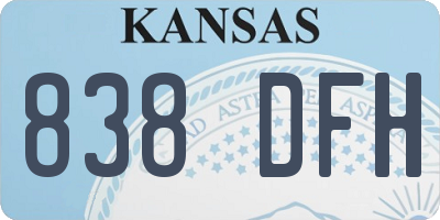 KS license plate 838DFH