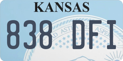 KS license plate 838DFI