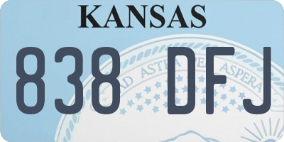 KS license plate 838DFJ