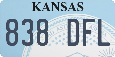 KS license plate 838DFL