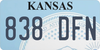 KS license plate 838DFN