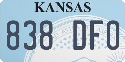 KS license plate 838DFO