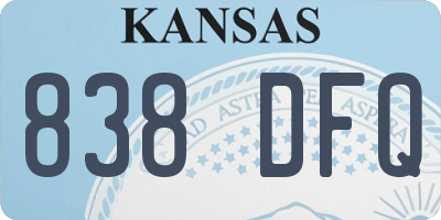 KS license plate 838DFQ