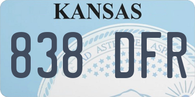 KS license plate 838DFR
