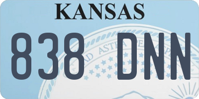 KS license plate 838DNN