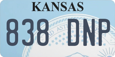 KS license plate 838DNP