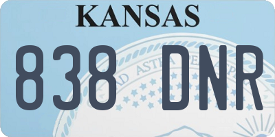 KS license plate 838DNR