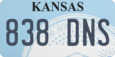 KS license plate 838DNS