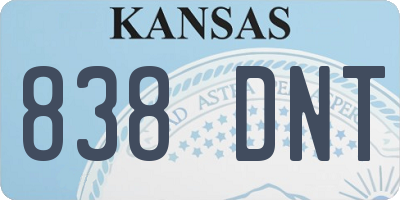 KS license plate 838DNT