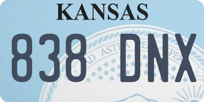 KS license plate 838DNX