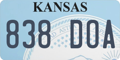 KS license plate 838DOA