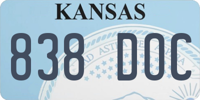 KS license plate 838DOC