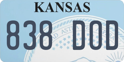 KS license plate 838DOD
