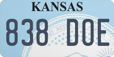 KS license plate 838DOE