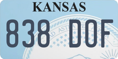 KS license plate 838DOF