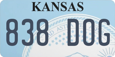KS license plate 838DOG